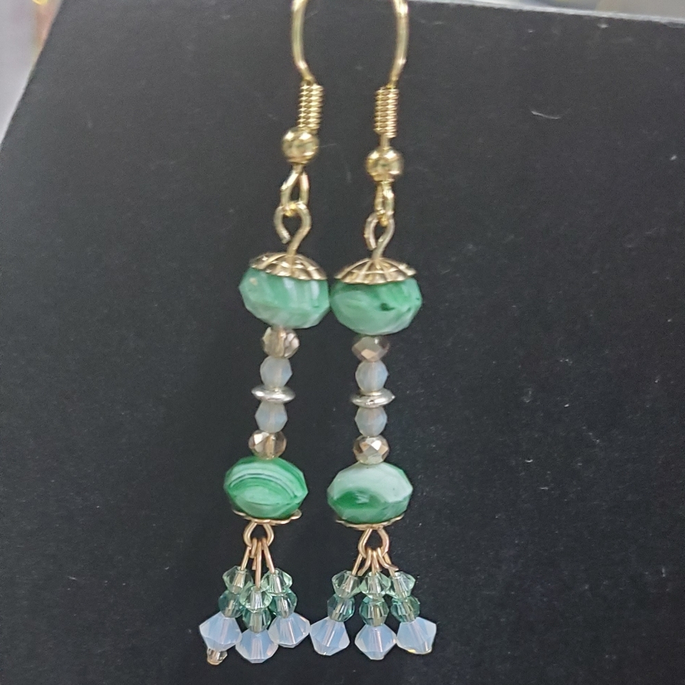Beaded Dangle Earrings Handmade from crystal and glass